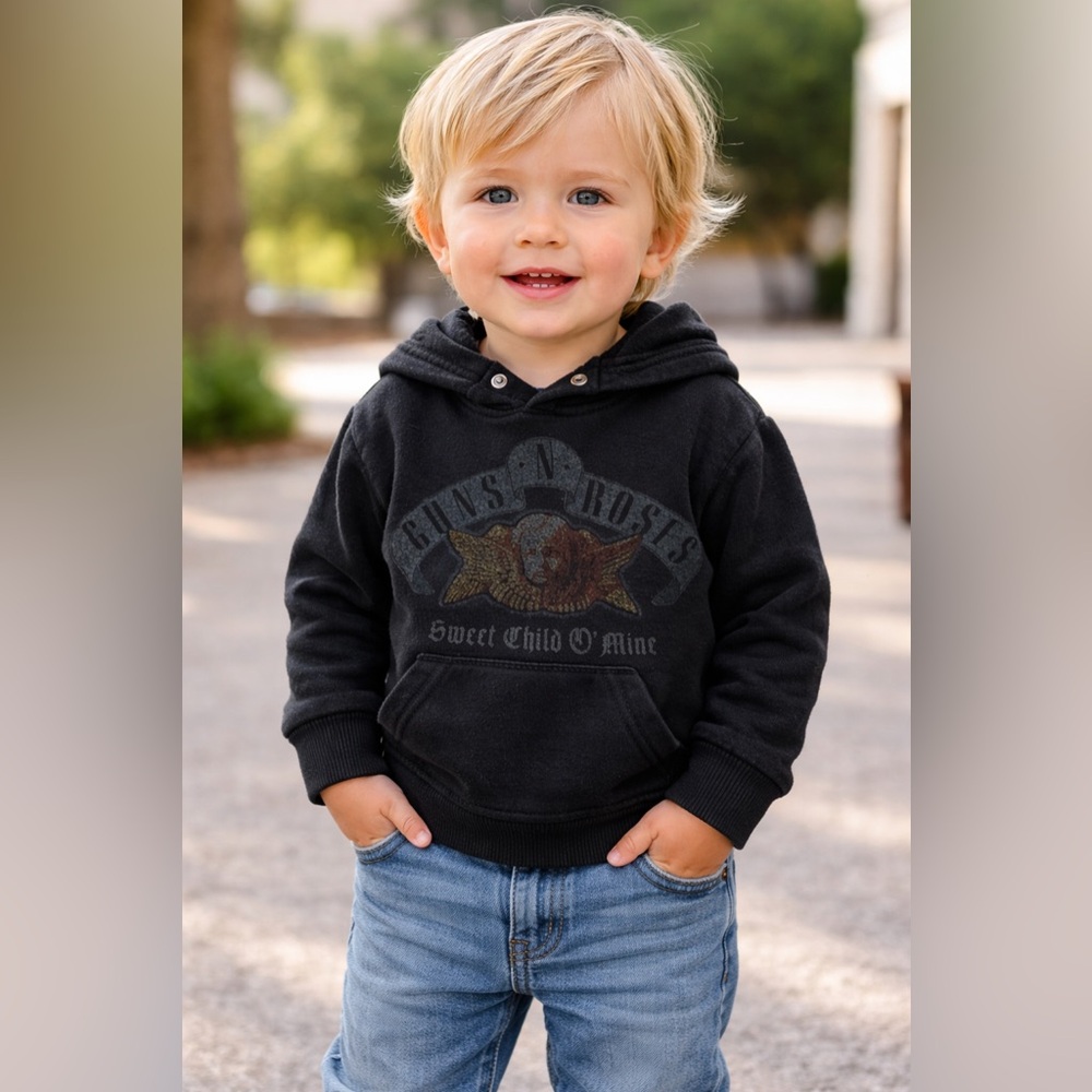 Guns N’ Roses Sweet Child O’ Mine Toddler Hoodie Black Rock Band Sweatshirt